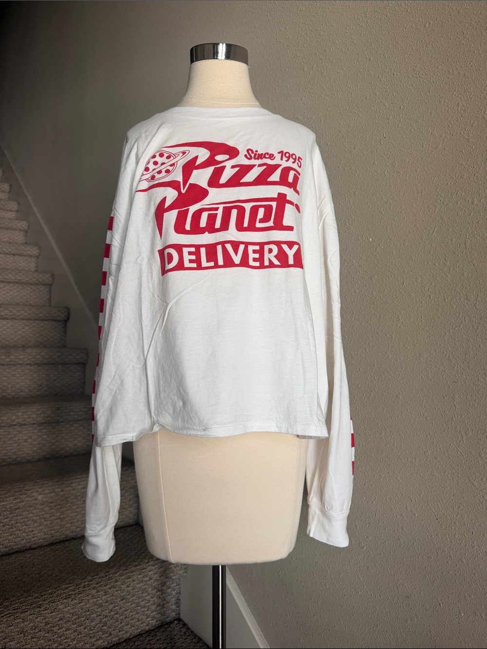 Disney * Pixar Sz 2X Toy Story White Pizza Delivery Long-Sleeve Tee